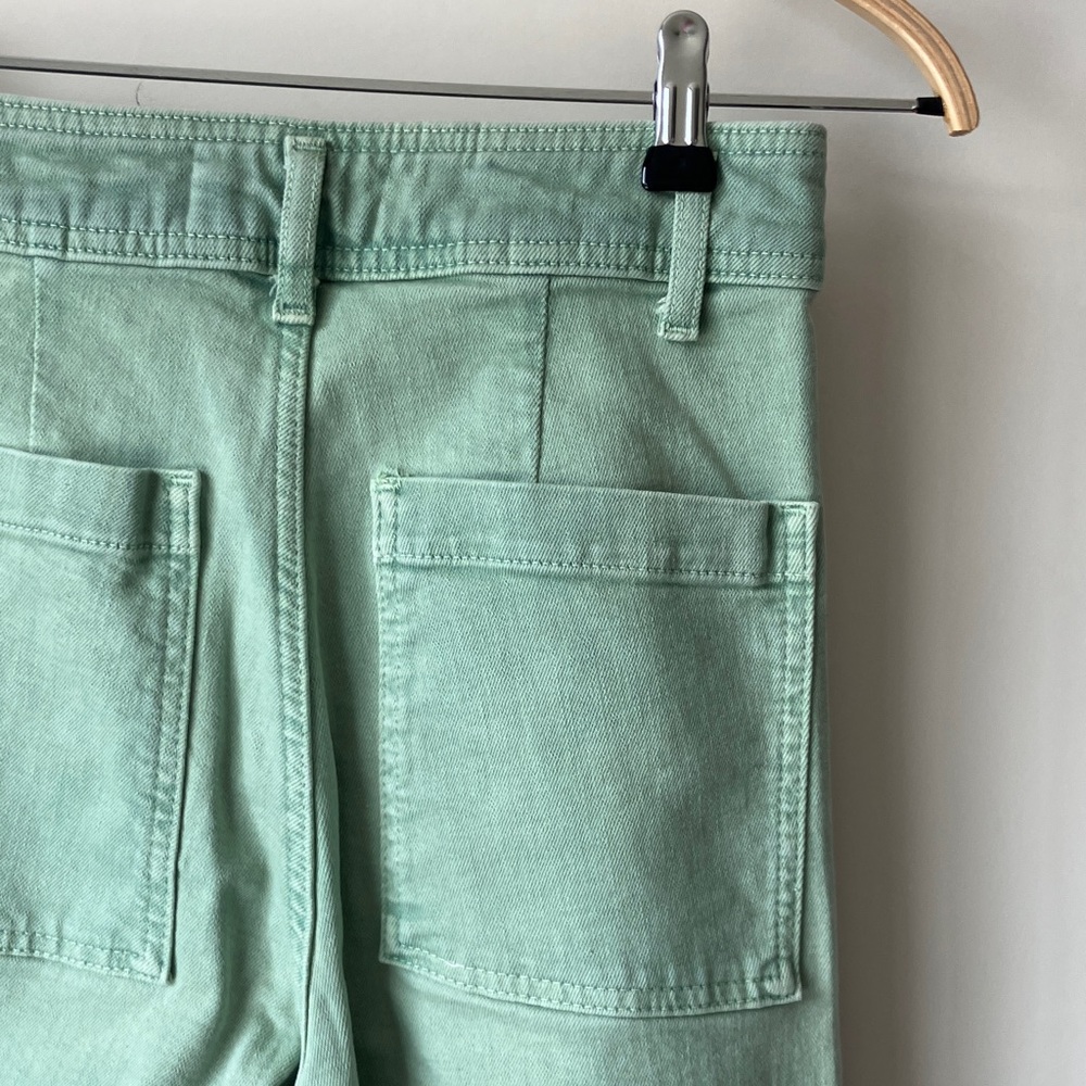 ZARA The Marine Straight Leg High Rise Relaxed Fit Flare Light Green Women’s 4 - Picture 6 of 7